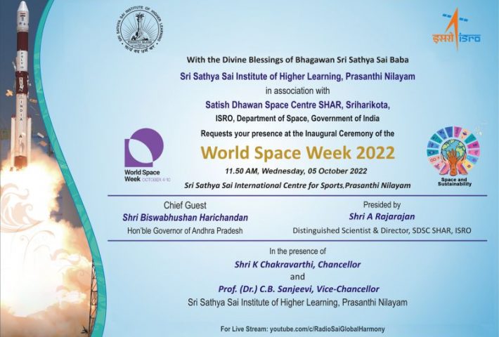 Inaugural Ceremony of World Space Week 2022 at SSSIHL, Prasanthi Nilayam